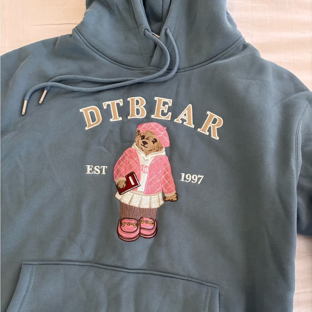 Oversized Blue Teddy Bear Hoodie